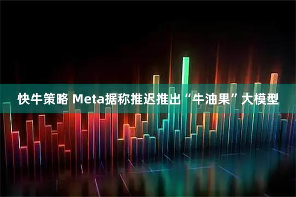 快牛策略 Meta据称推迟推出“牛油果”大模型